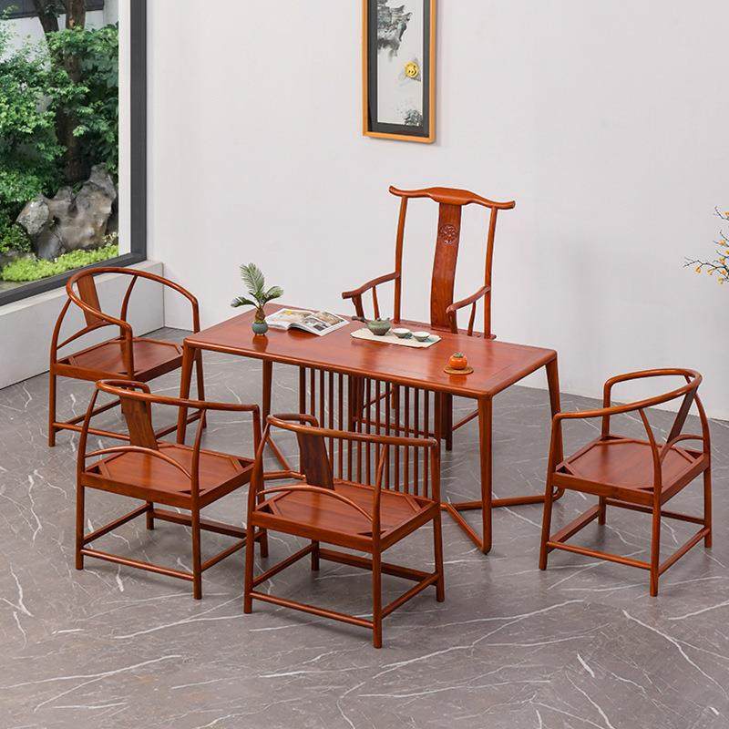 现代中式实木椅子实木茶桌椅组合客厅餐桌椅茶道椅书桌餐桌组合椅