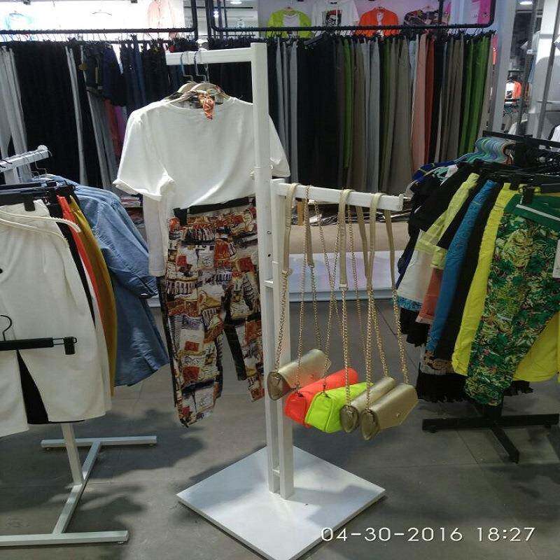 服装店货架展示中岛架试挂衣架子铁艺两臂双杆陈列架包邮双杆挂衣