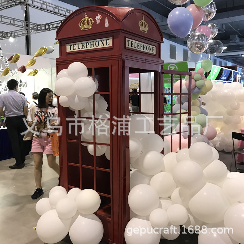 2.4米英伦伦敦电话亭摄影基地背景道具摆件商场装饰影楼餐厅摆件