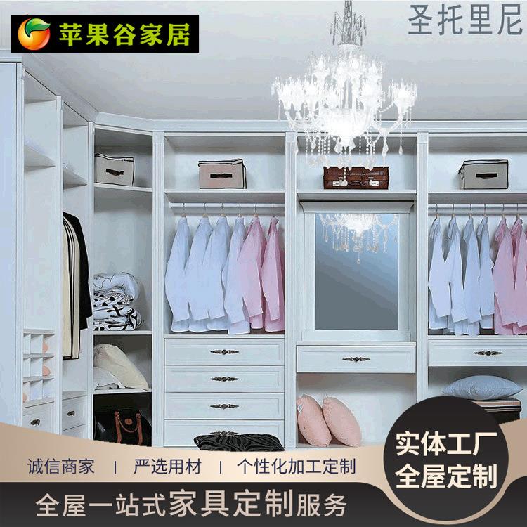 现代组合衣柜百叶推拉门套装衣柜专业简易实木衣柜