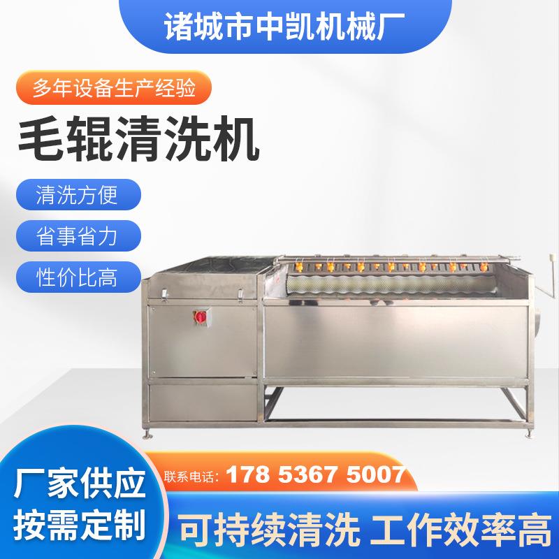猪头猪蹄毛辊清洗机全自动红薯土豆清洗机不锈钢毛辊去毛去皮机