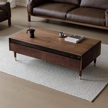 北美黑胡桃木茶几全实木电视柜茶几组合小户型北欧客厅家具边几