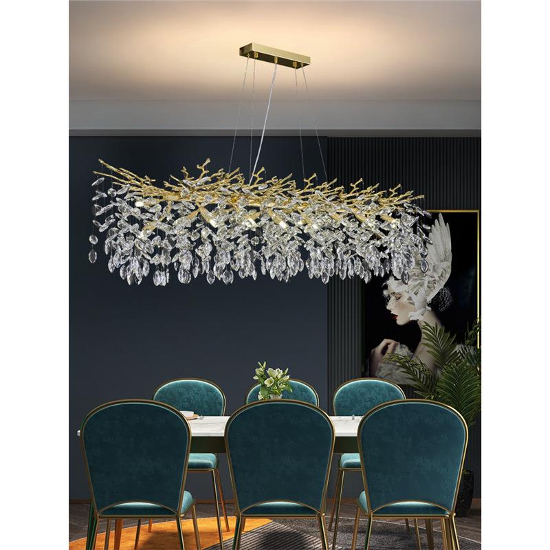 水晶灯2025新款水晶客厅灯艺术创意树杈轻奢奢华别墅客厅法式吊灯