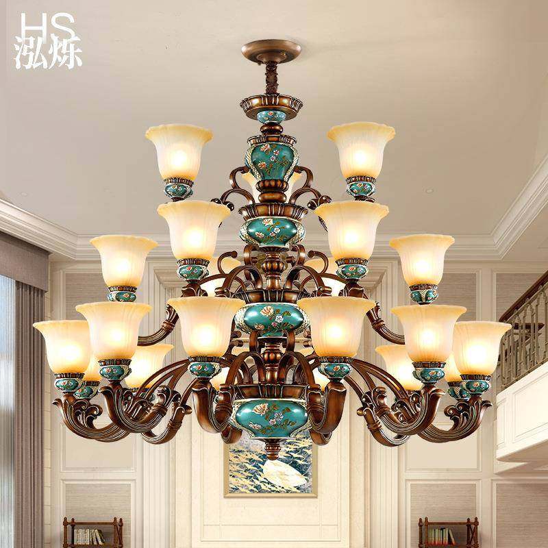 欧式复式楼大吊灯别墅客厅中空楼梯灯奢华大气美式灯具三层吊灯,鲜花速递/花卉仿真/绿植园艺,割草机/草坪机,淘宝优惠券,粉丝福利购,淘宝优惠卷