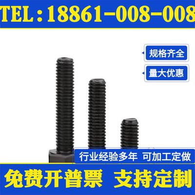 M6304不锈钢黑色外六角螺栓镀黑锌单头全牙六角螺丝DIN933