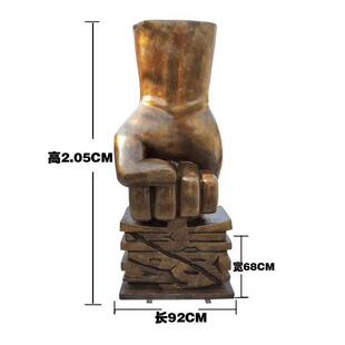 玻璃钢禁毒拳头警钟长鸣雕塑法槌树脂仿铜廉正执法模型天平摆件