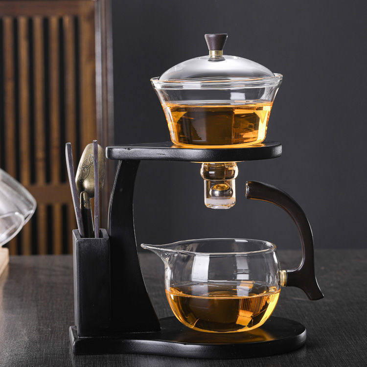 创意懒人茶具半自动茶壶功夫套装冲茶器玻璃透明全套中式