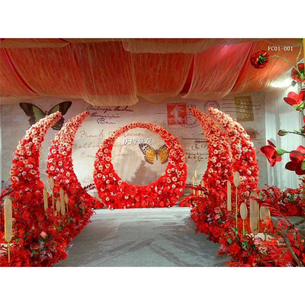 仿真花艺婚庆布置现场氛围仿真道具门大型商场活动仿真花艺