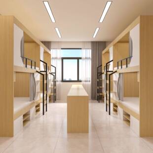 上下铺双层床成人儿童实木高低床青旅互不干扰上下床家用太空舱床