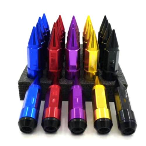 汽车锻造轻量化6065铝盖带标尖头铸铁螺母轮毂改装3合1螺丝螺母