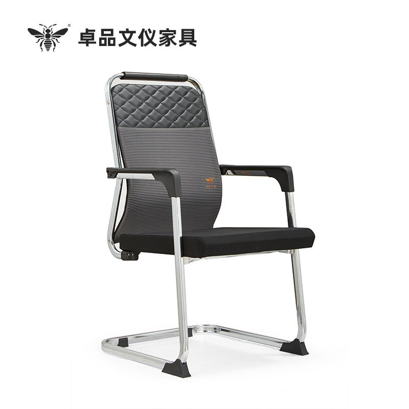 网布透气简约现代宿舍办公电脑椅皮椅会议椅职员接待椅弓字会客椅