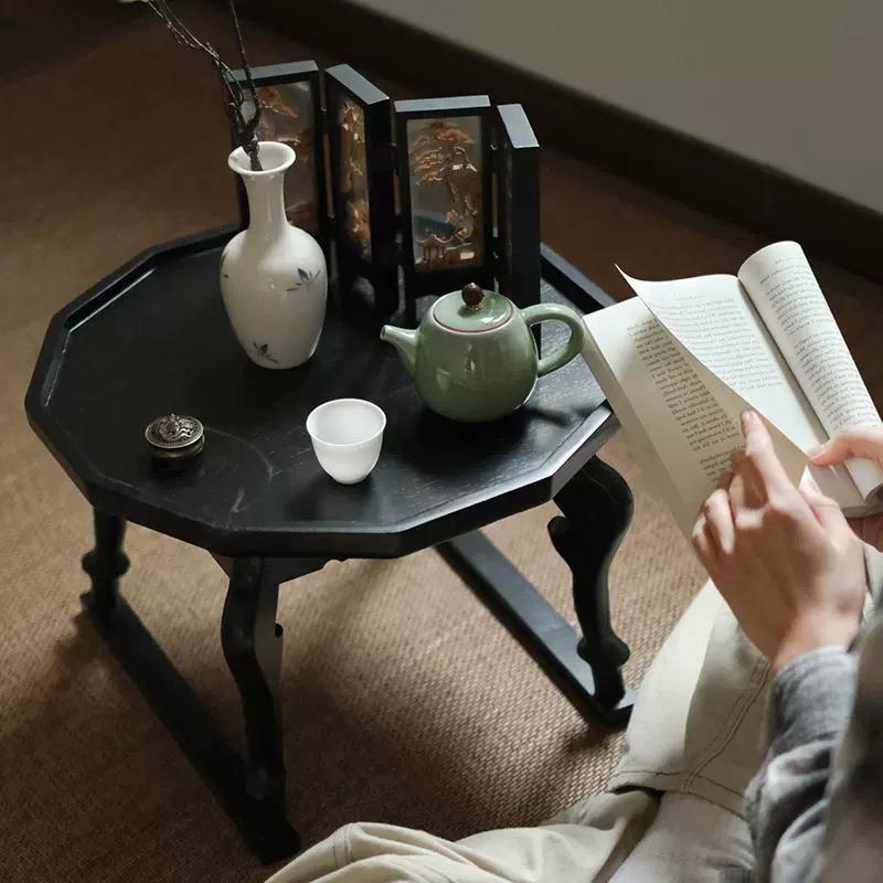 胡桃木虎足盘实木小茶桌边几榻榻米飘窗泡茶盘李朝桌子实木茶几
