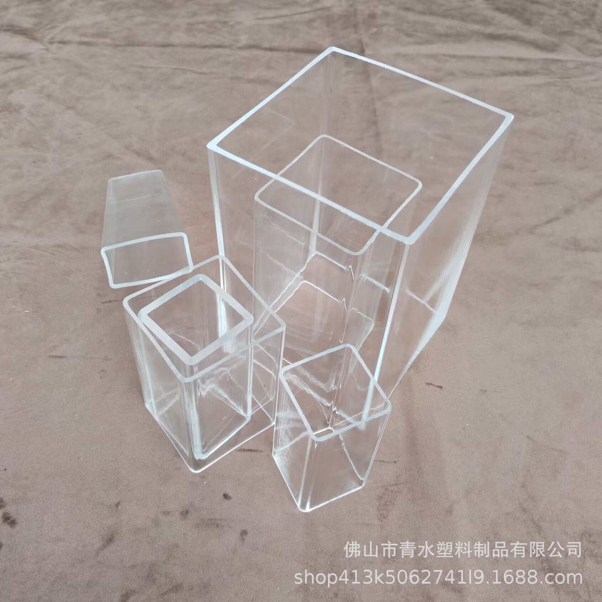5mm厚高透明亚克力有机玻璃方形管pmma正方管机器人外罩底座加工