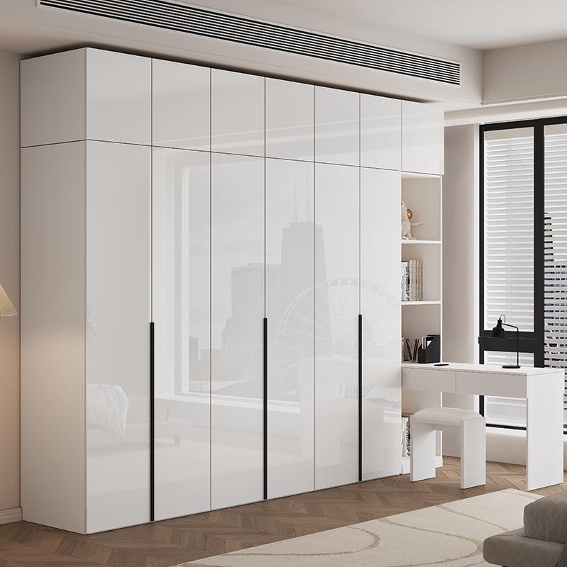 衣柜烤漆实木质亮光四五六八平开门组装收纳衣橱转角经济卧室家用