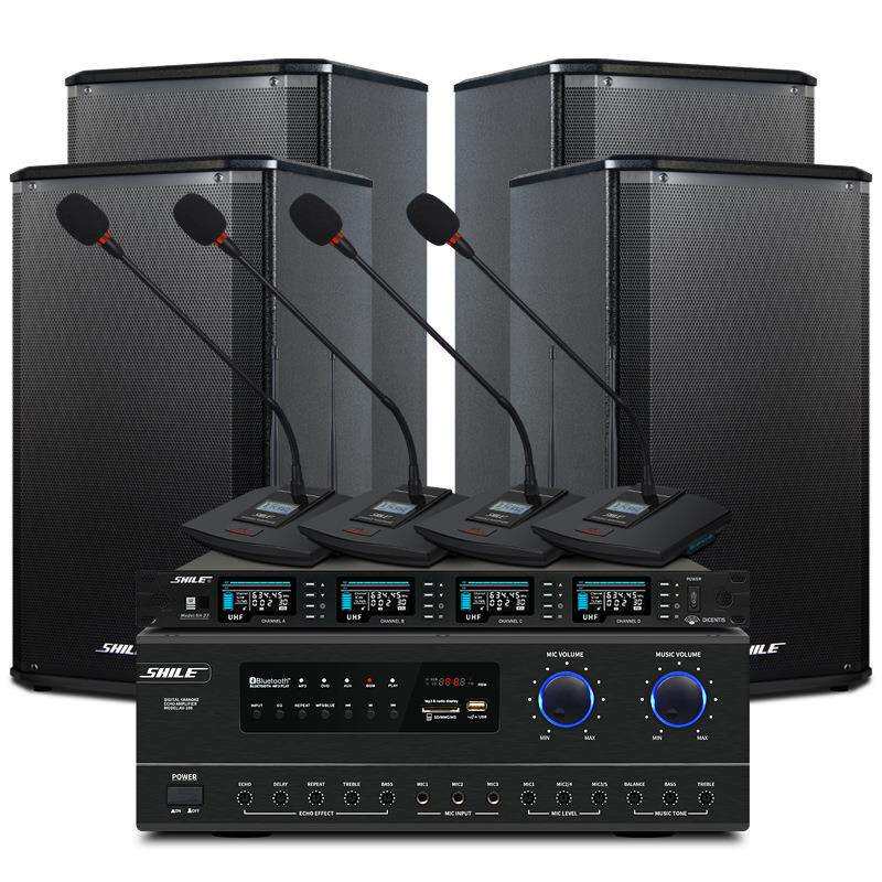 （SHILE）AV108+BX108+SH27会议室音响功放套装全套设备系统