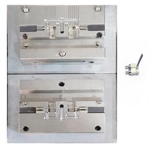 生产加工RCA音频电源线插头模具DC插头立式注塑包胶定型