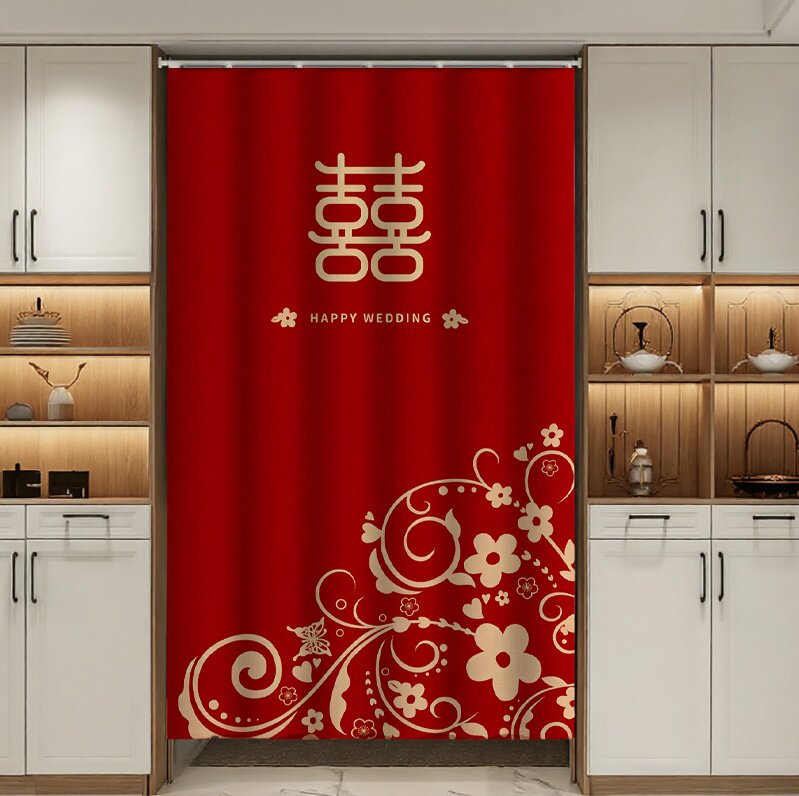 婚庆绒布24年新款门帘结婚专用囍