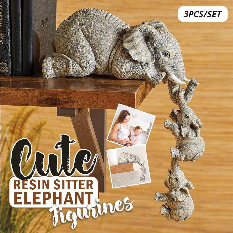 跨境母爱大象Cute Elephant Figurines大象树脂工艺品摆件