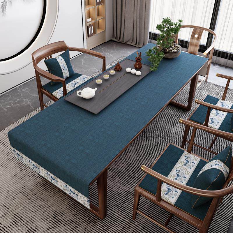 书法中式书桌布长方形棉麻台布简约布艺茶桌垫布学习桌餐桌布
