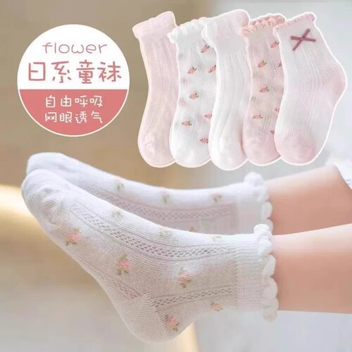 夏款中筒潮春百搭款春秋花边袜