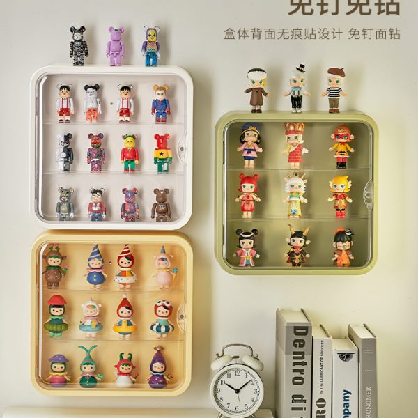 盲盒收纳展示架泡泡玛特展示盒子手办娃娃公仔框透明壁挂式墙面柜