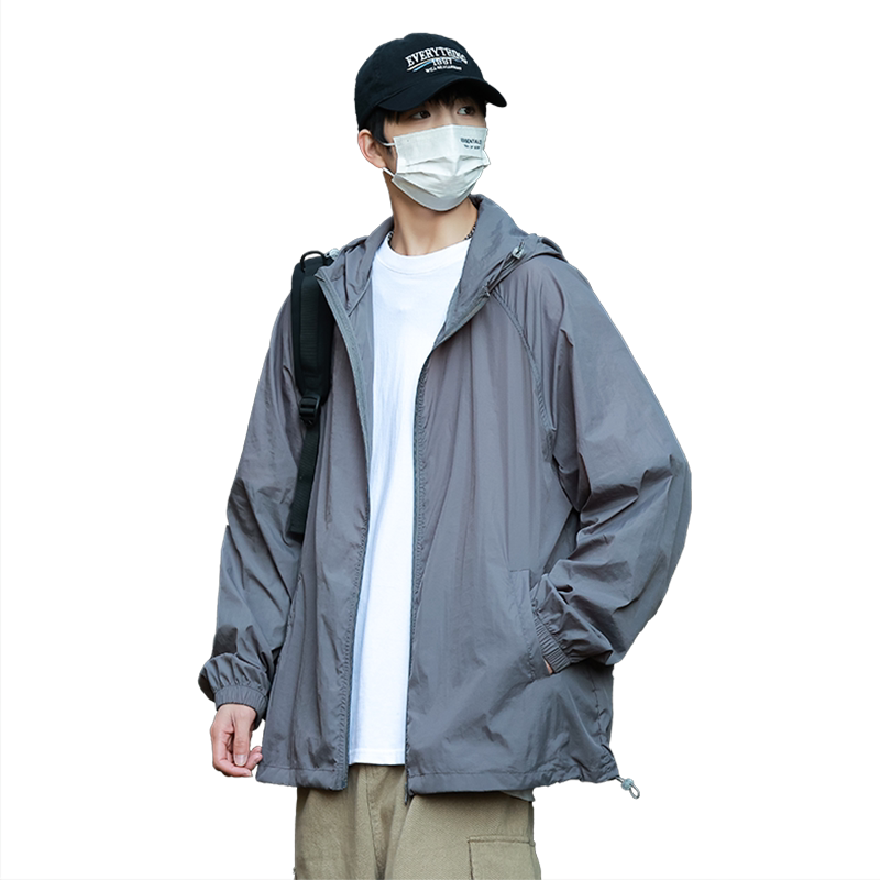 培蒙男装 2025夏新款男女同款学生情侣轻薄连帽防晒衣皮肤衣外套