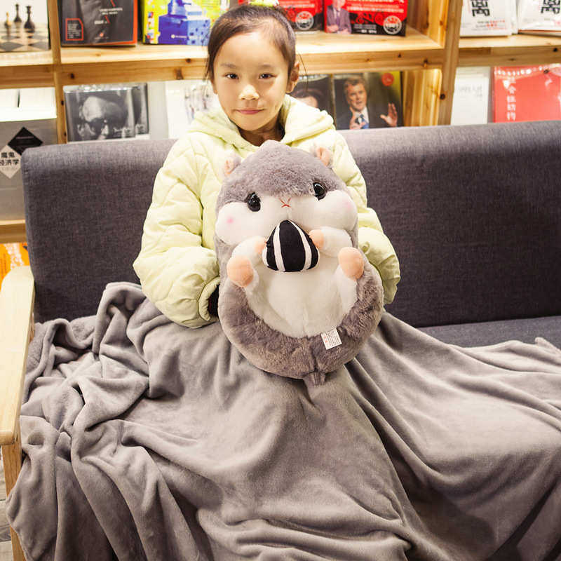 仓鼠暖手抱枕被子两用汽车办公室午睡枕头珊瑚绒空调毯子三合一女,居家布艺,抱枕被,淘宝优惠券,粉丝福利购,淘宝优惠卷