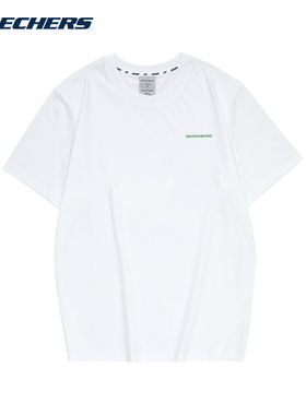 skechers斯凯奇纯棉短袖t恤宽松透气情侣款上衣时尚FHL223U044