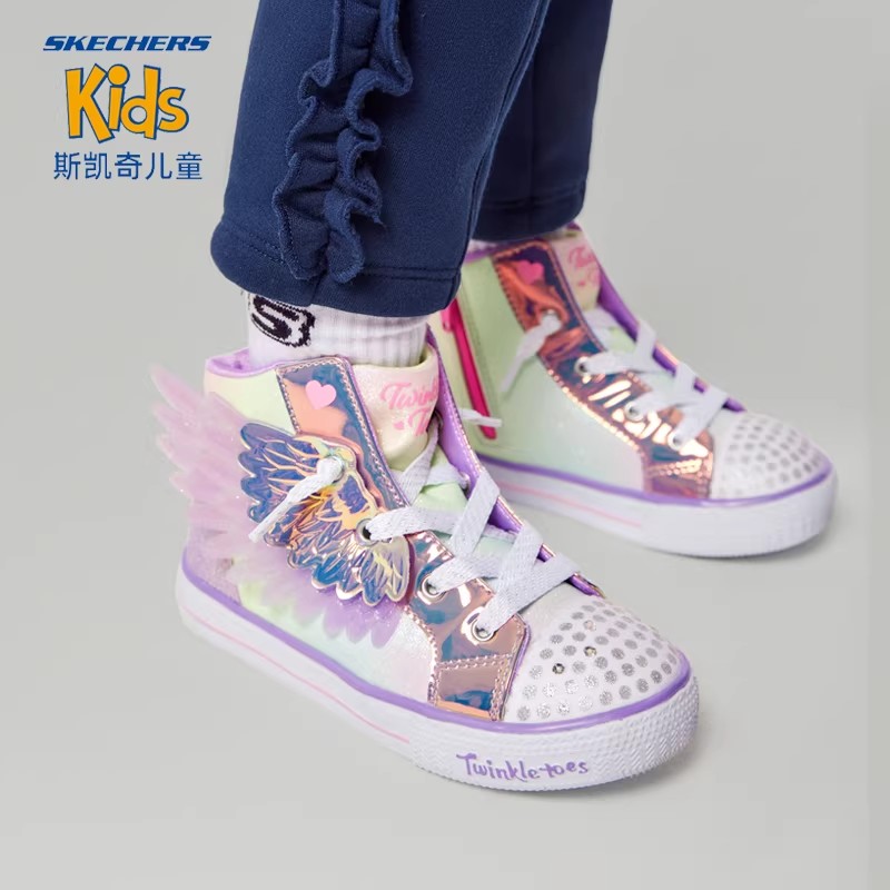 斯凯奇女小童闪灯学步鞋