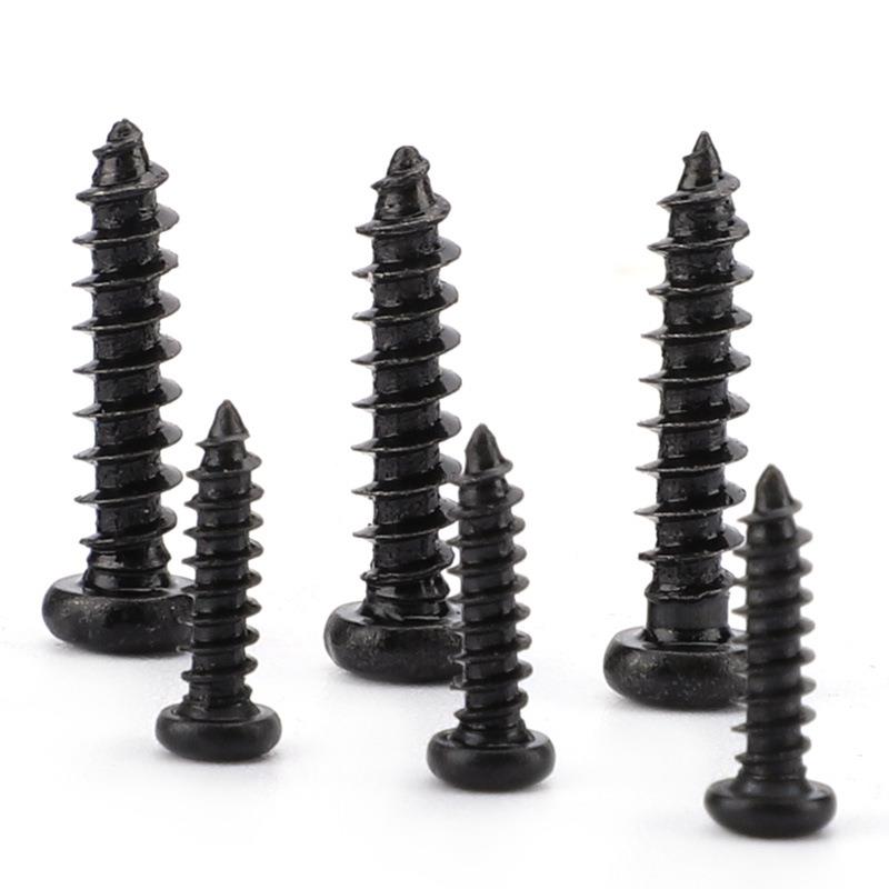 M1M黑.型8P无品牌/A包圆头螺丝十字自攻螺丝盘头十字自攻小螺丝1