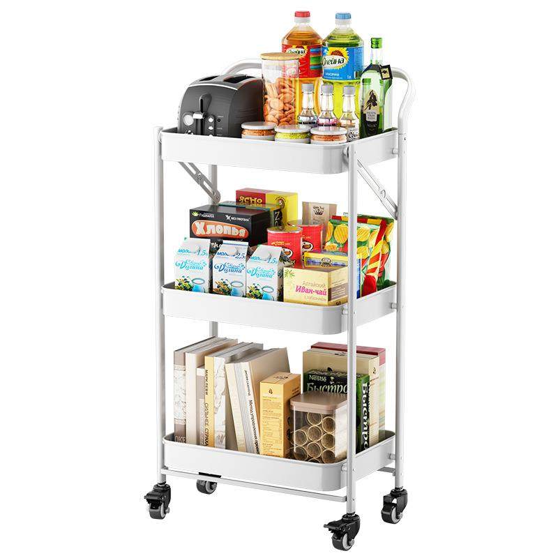 可折叠书架小推车置物架落地移动带轮卧室零食架厨房收纳储物架子,收纳整理,书桌收纳置物架,淘宝优惠券,粉丝福利购,淘宝优惠卷