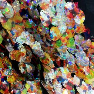 3*4CM厘里椭圆大瓜子鱼鳞片亮片布料礼服服装背景婚庆亮片布面料