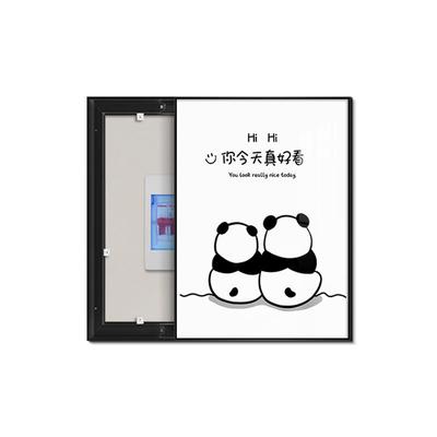 小清新电表箱装饰画竖版绿植开关盒遮挡挂画免打孔电源箱信号箱画