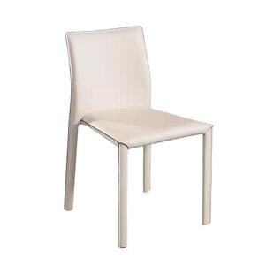 小户型家用可叠放餐椅意式极简马鞍皮椅子轻奢北欧网红休闲凳子