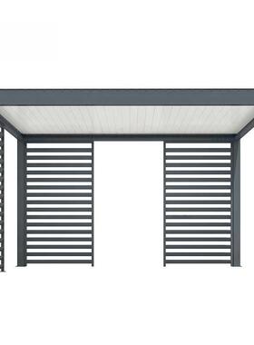 佛山封闭铝合金凉亭布置遮阳篷古建白色翻转百叶凉亭阳光棚碳化棚