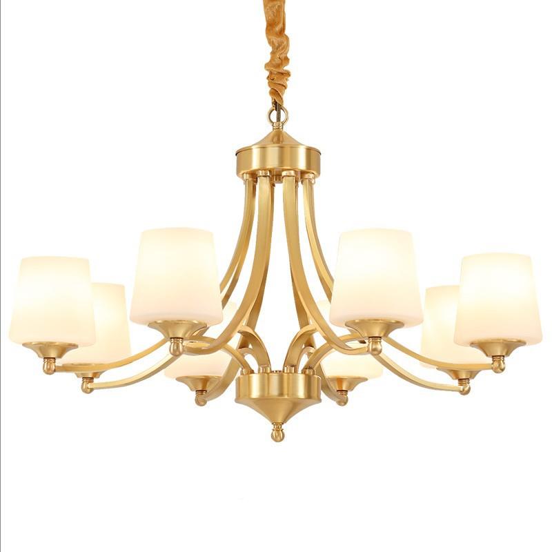 美式简约全铜客厅卧吊室纯灯简美铜餐灯客房灯酒厅店家用灯具