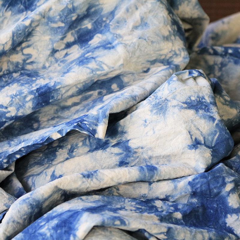 WB7大理手服工扎染布料纯棉民宿客栈桌布植蓝染面物料装Z490背景