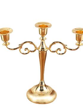 2021新款蜡烛台欧美家居金属摆件铁艺婚庆布置西餐摆饰烛台装饰品