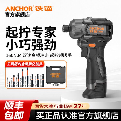铁锚电动螺丝刀充电式螺丝枪手电钻家用小型多功能螺丝电动钻工具