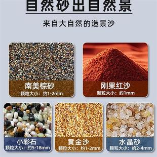 免洗鱼缸底砂造景雨林沙南美棕沙溪流沙石火山石头白沙子乌龟铺底