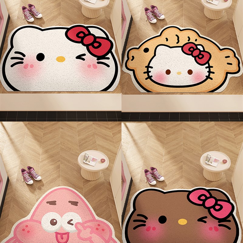 卡通创意凯蒂猫丝环地板垫入口门垫防滑除尘地毯