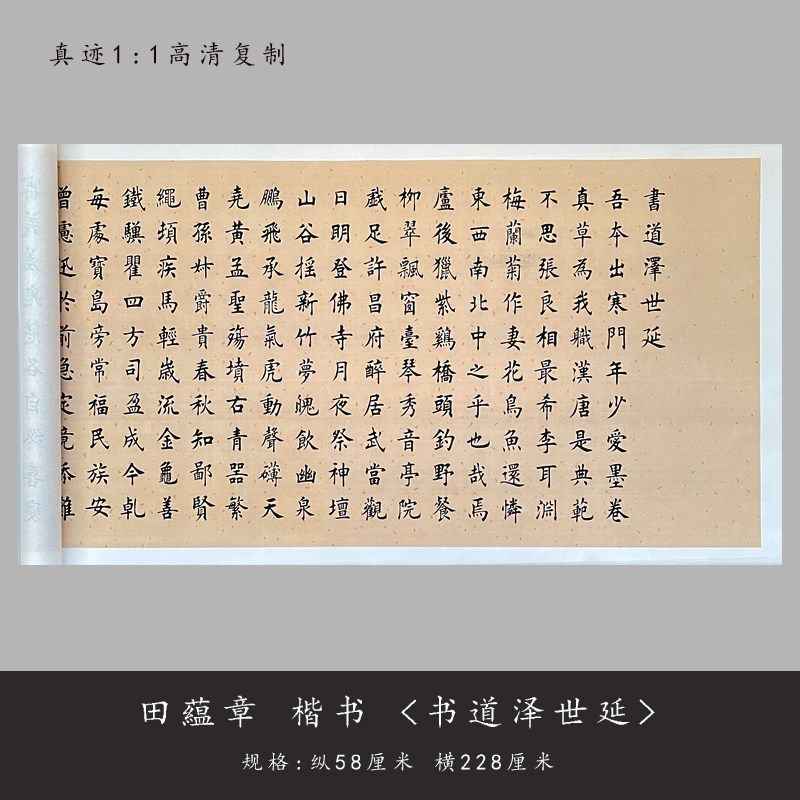 田温章《书道泽世延》楷行草书原大高微喷复制毛笔字帖临摹长卷