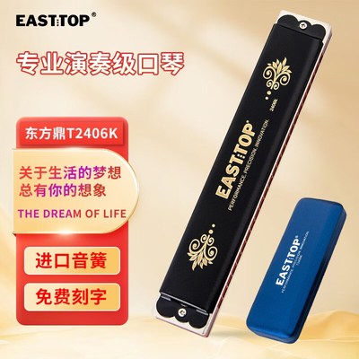 东方鼎2孔新款T2K复音入门初学专业演奏口琴升级款#BEFG调