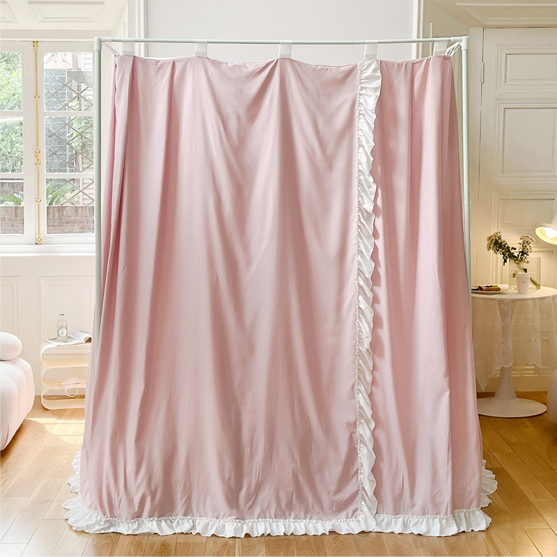 家用层加厚遮光防尘床幔蚊帐老式木架子床床帘帐纱带支架