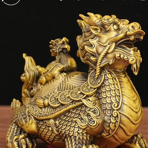 黄铜龙龟母子龙头龟家居客厅办公室装饰品店铺业礼品