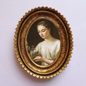 欧式 复古浮雕风格 雕树脂相框挂墙椭圆油画画框小挂墙