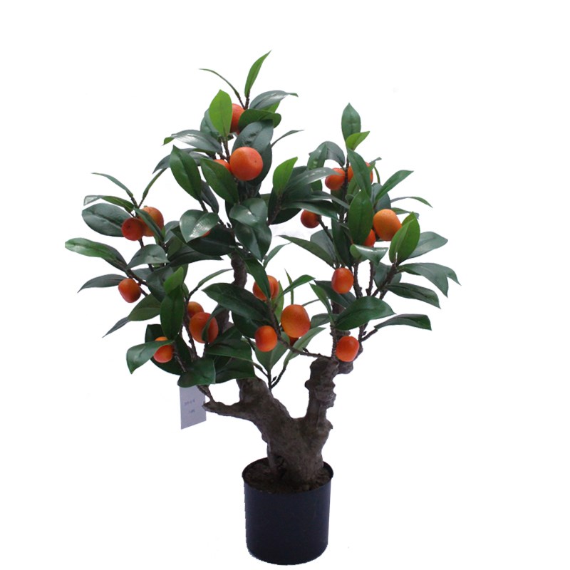 仿真桔子树盆景橘子树盆栽家居客厅装饰摆设假果树落地摆件假橘子