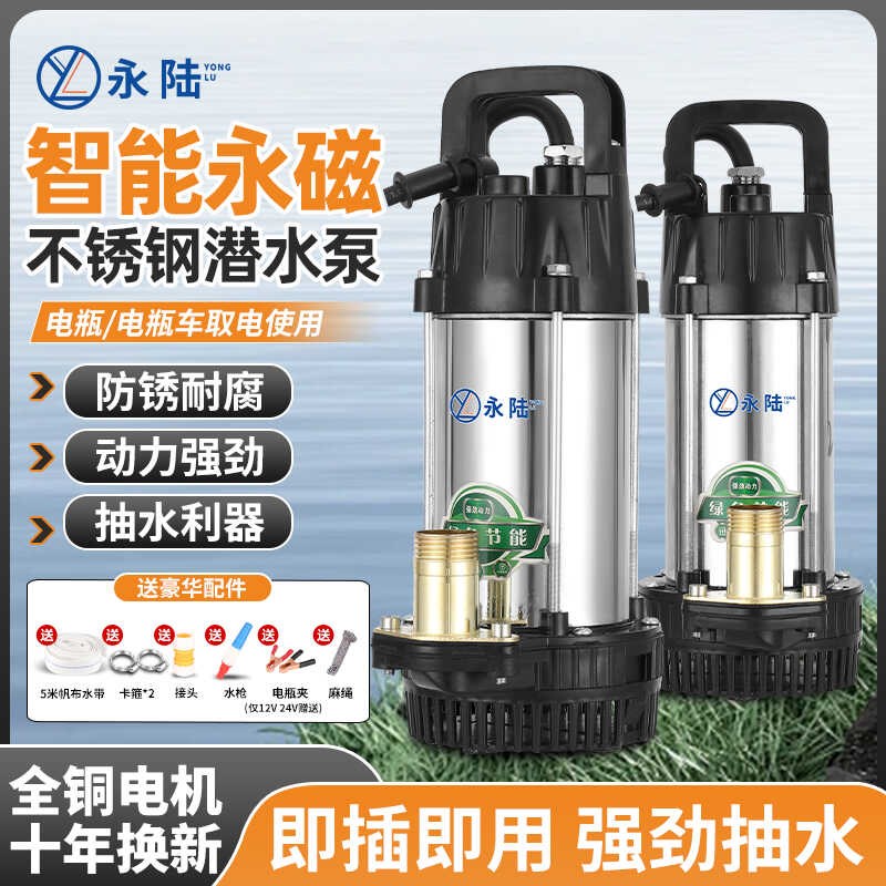 直流潜水泵2伏家用72电动车水泵瓶小型浇菜灌溉抽水机