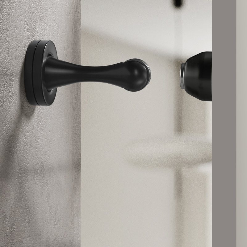 迈豪门吸锌合金黑色室内卧室门吸地吸门碰墙地两用强磁吸门器