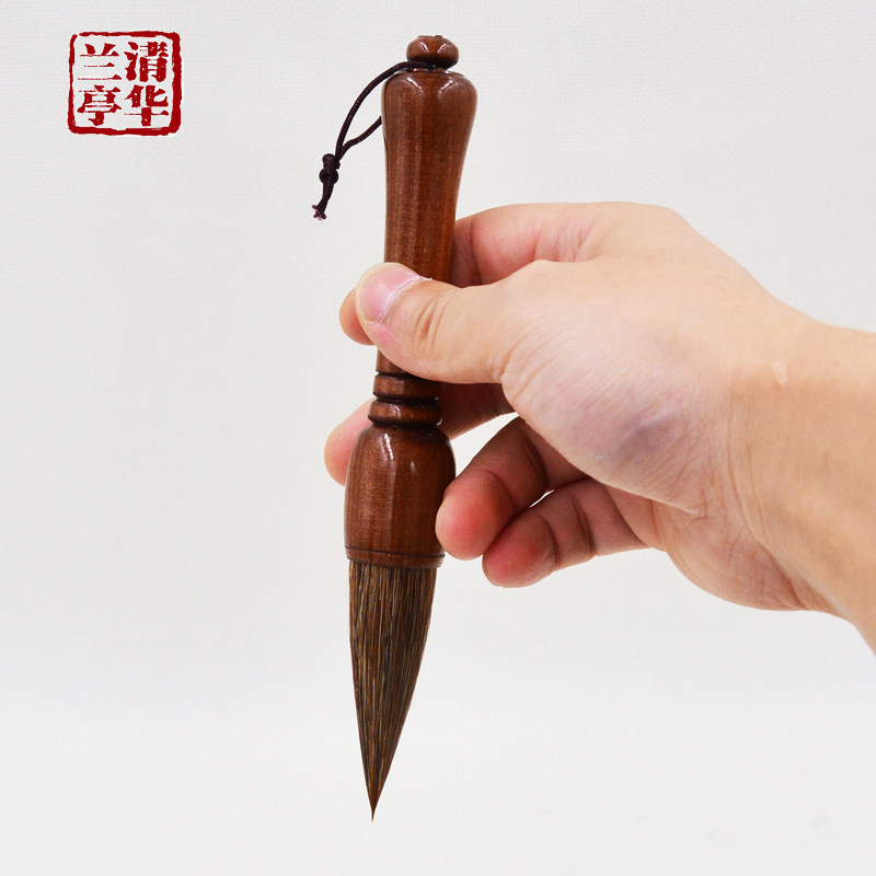 实木短杆小号大号熊毫抓笔楷书隶书篆书对福字大字榜书